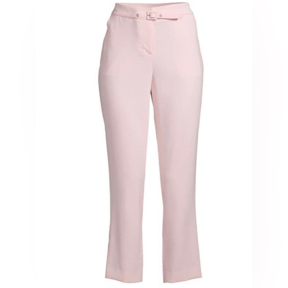 Karl Lagerfeld Paris Belted Cropped Pants, pink, size 10 BNWT - Picture 3 of 6